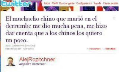 Pol�mica con Alejandro Rozitchner por supuesto twitter contra los chinos