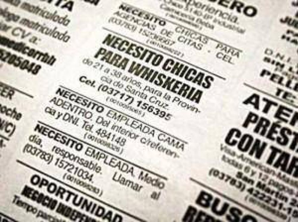 Trata de mujeres: buscan que se proh�ba la publicaci�n de avisos en el rubro 59
