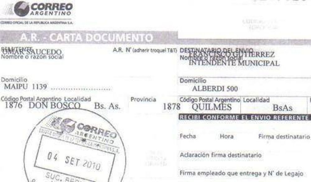  Antenas: vecinos intiman al intendente de Quilmes con una carta documento para que las restrinja