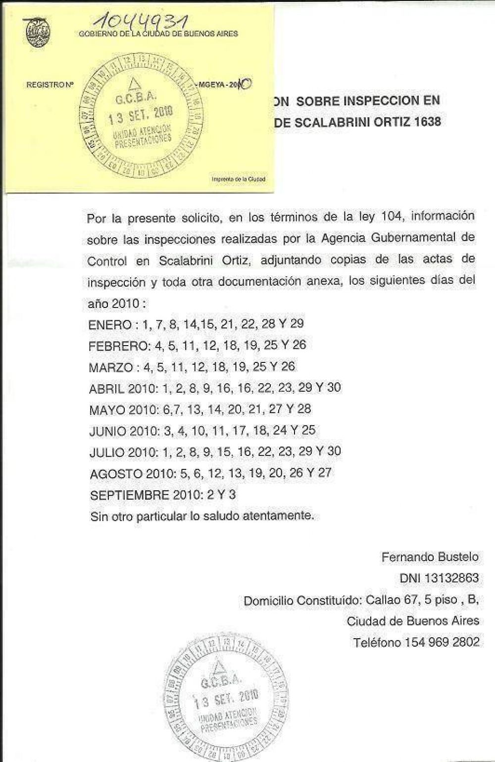 Piden las actas de inspecci�n de 2010