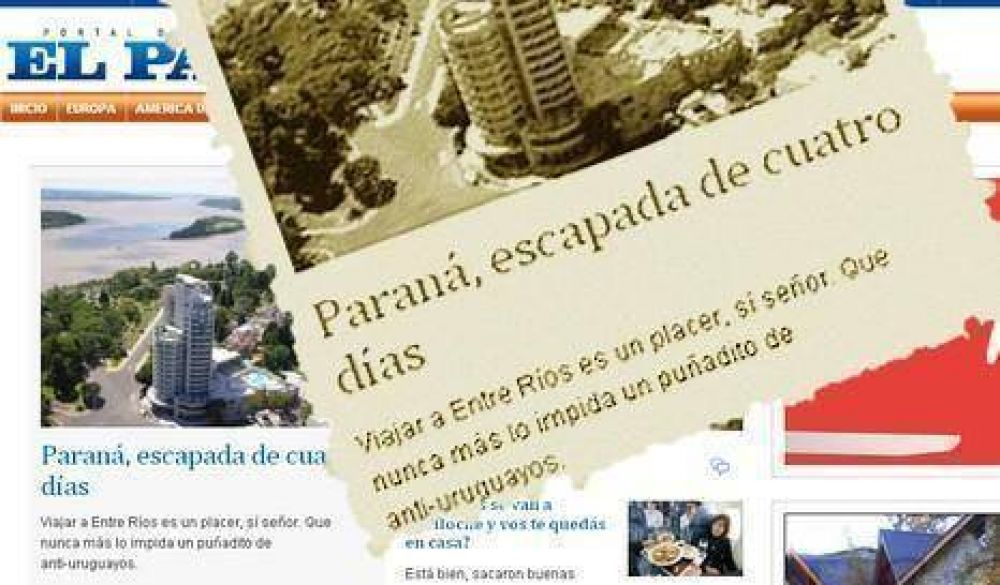 Lapidario con Asamblea y Polic�a, Uruguay sugiere turismo a Entre R�os