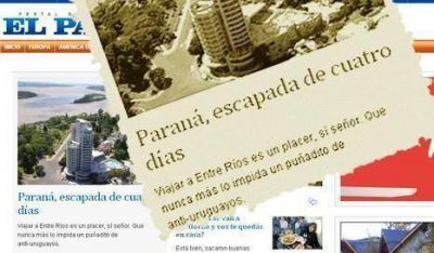 Lapidario con Asamblea y Polic�a, Uruguay sugiere turismo a Entre R�os