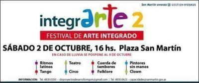 San Martin - EL PR�XIMO S�BADO EN LA PLAZA CENTRAL SE LLEVAR� ADELANTE "INTEGRARTE" 