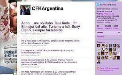 Verb�rriga, Cristina public� 11 tweets en menos de dos minutos