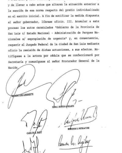 �LTIMO MOMENTO: LA CORTE SUPREMA EMITI� MEDIDA DE NO INNOVAR EN EL TEMA DE SIERRA DE LAS QUIJADAS