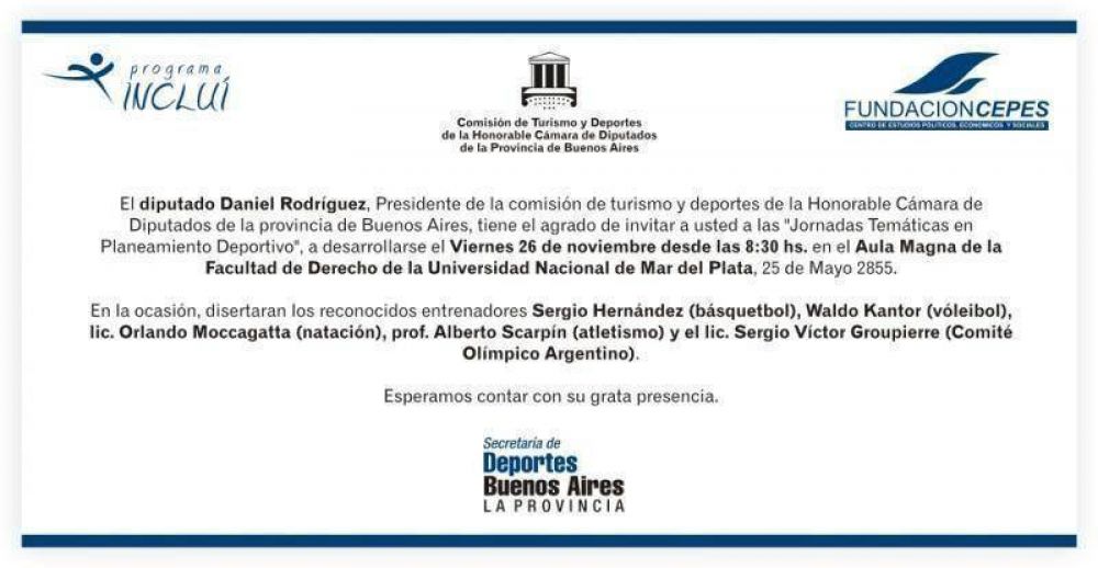 �Jornadas tem�ticas en planeamiento deportivo�