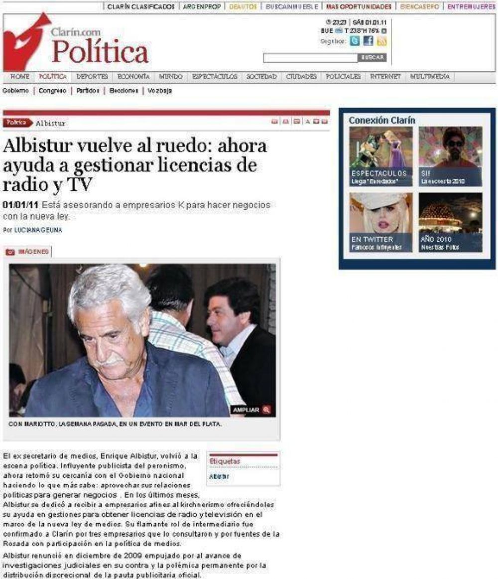 Clar�n no solo miente, tambi�n roba