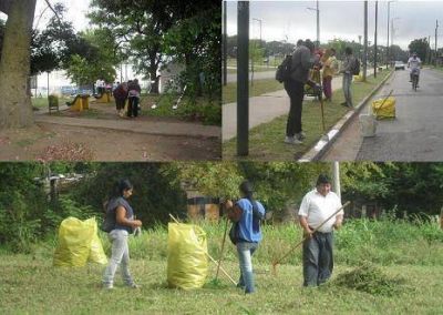 Fuerte trabajo de cooperativas en plazas, accesos y bald�os 