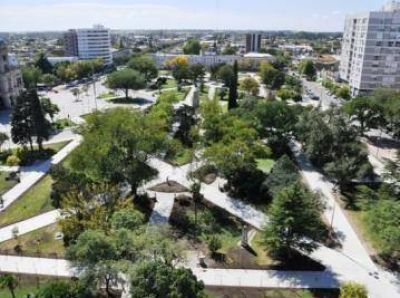 Aprestos para la finalizaci�n de la obra de la plaza San Mart�n