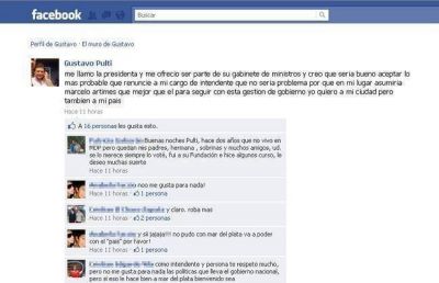 El falso Facebook de Pulti dice que Cristina Fern�ndez lo quiere en un futuro gabinete