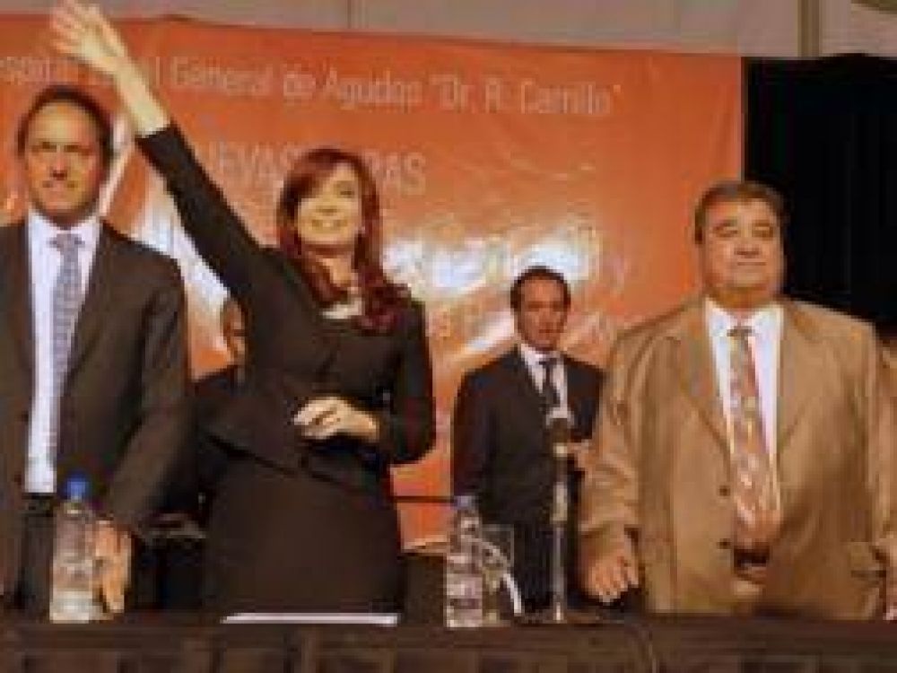 Tres de Febrero: Cristina y Scioli inauguraron nuevas instalaciones del Hospital Carrillo