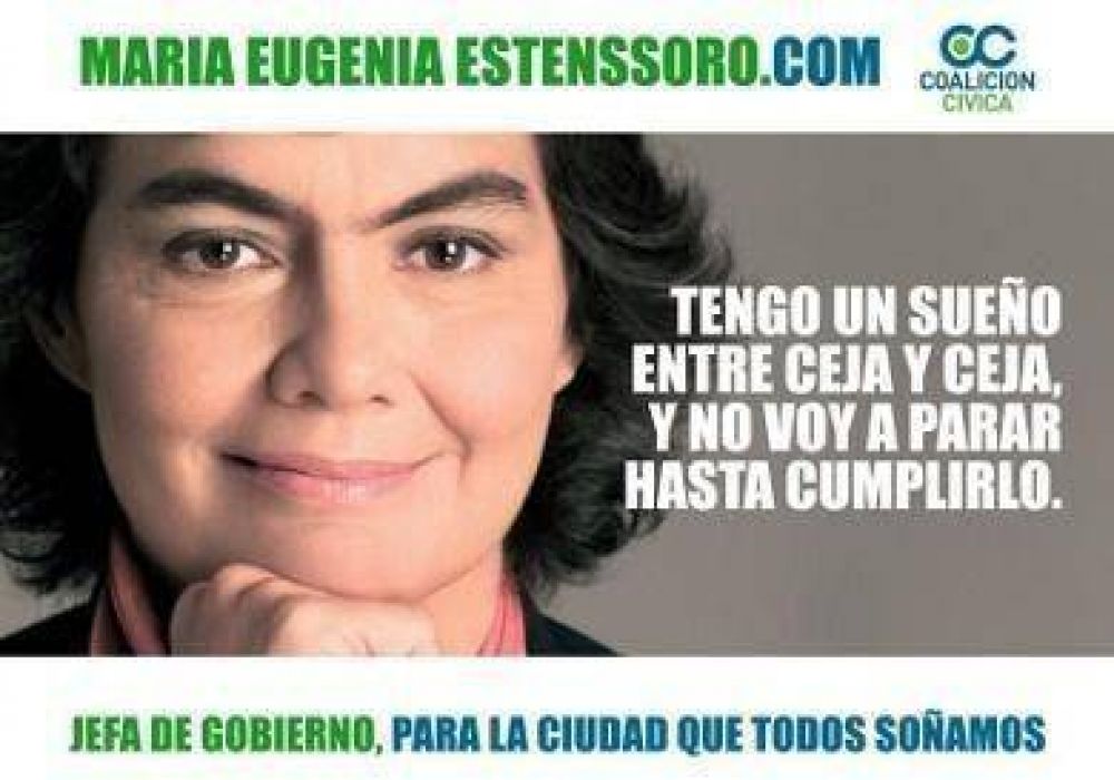 Estenssoro arranc� la campa�a con un curioso cartel