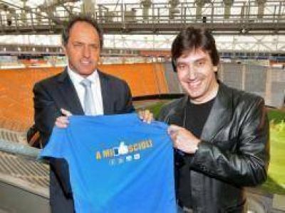 Scioli junto al reconocido pastor de los j�venes Dante Gebel