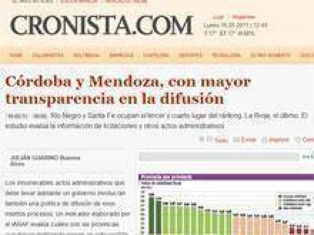 R�o Negro entre las que m�s transparentan informaci�n de licitaciones y otros actos administrativos 