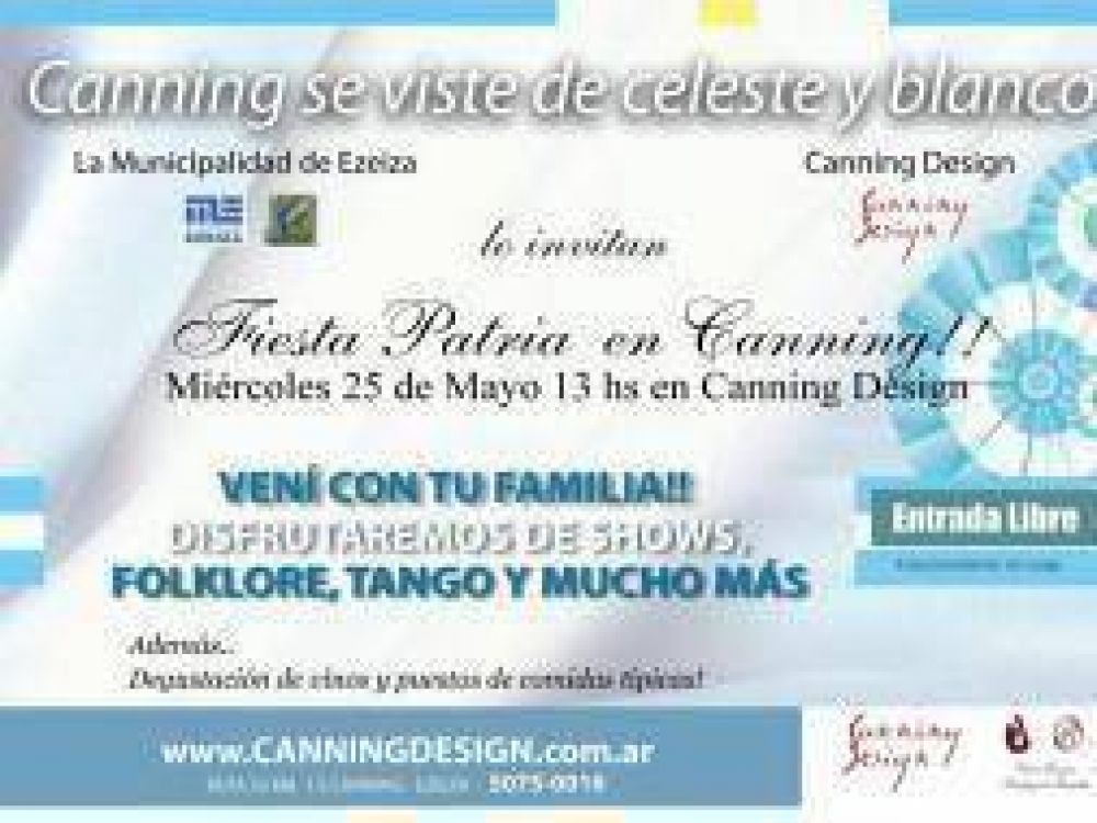 Ezeiza: Fiesta por el 25 de Mayo en Canning Desing