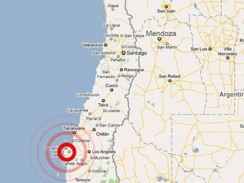 Un sismo de magnitud 6,3 sacudi� las costas de Chile y poco despu�s tembl� en Mendoza