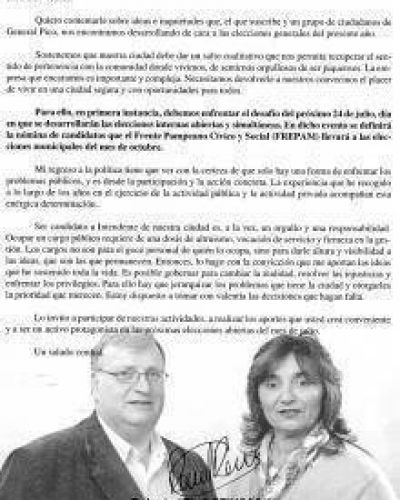 Reinoso invita a radicales para sumarse a su proyecto