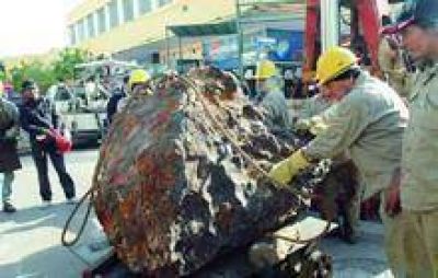 El meteorito gigante de Quimil� lleg� al CCB y ser� exhibido al p�blico