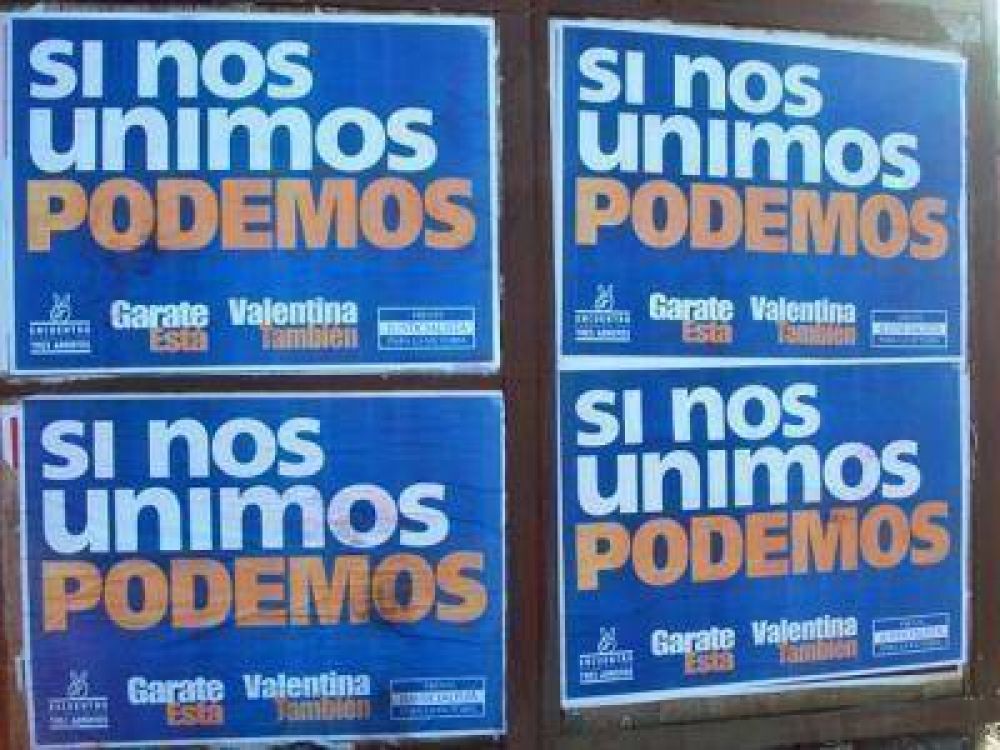 AFICHES DE GARATE INSTANDO A LA UNIDAD DEL PJ LOCAL