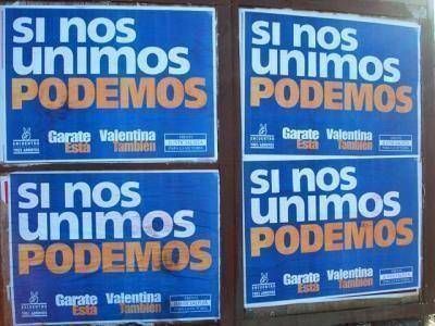 AFICHES DE GARATE INSTANDO A LA UNIDAD DEL PJ LOCAL