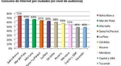 Mar del Plata, en el podio de ciudades donde m�s se consume internet
