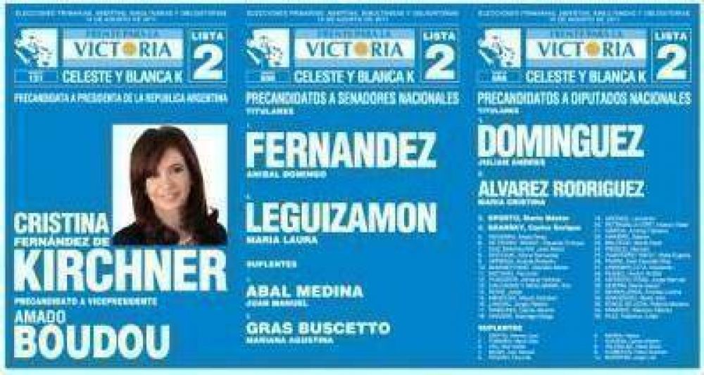 El FpV podr� llevar la bandera y una efigie de Per�n en la boleta oficial