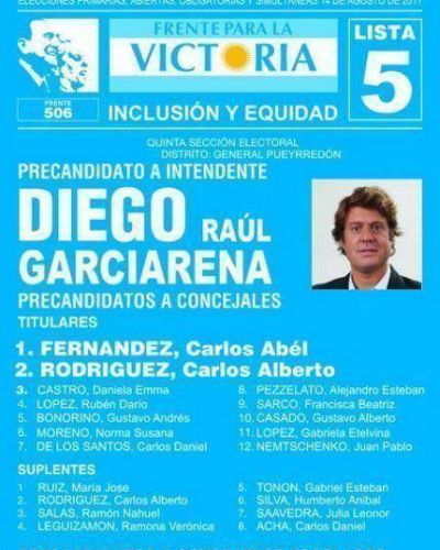Diego Garciarena oficializ� su lista: Es la N� 5 �Inclusi�n y Equidad�