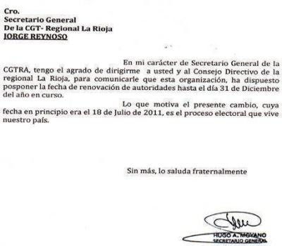 La CGT Nacional prorrog� el mandato de Reynoso al frente de la CGT Local