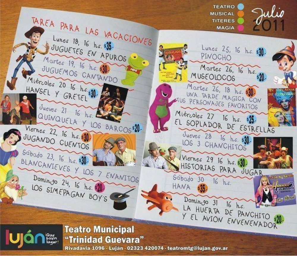 LUJ�N - EL TRINIDAD GUEVARA PRESENTA SU PROGRAMACI�N EN VACACIONES DE INVIERNO