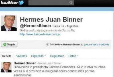 Hermes Binner:"Que vuelva muchas veces a la provincia a inaugurar obras constru�das por los santafesinos"