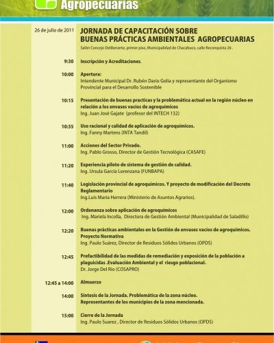 Jornada sobre buenas pr�cticas ambientales agropecuarias 