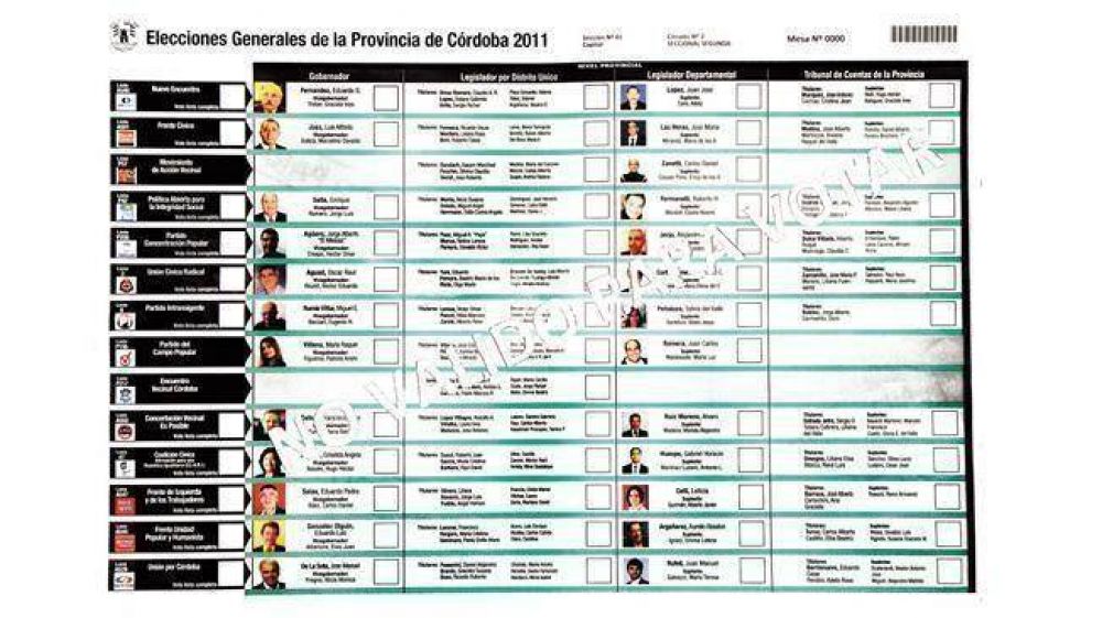 Esta es la boleta �nica con la que se votar� en C�rdoba