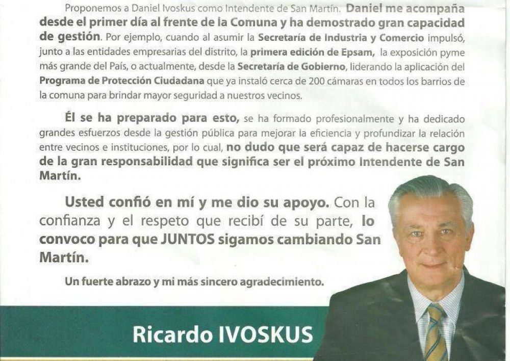 Ivoskus pidi� el voto para Daniel 