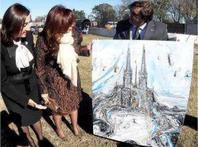 LUJ�N - CRISTINA FERNANDEZ DE KIRCHNER, GRACIELA ROSSO Y LA OBRA DEL ARTISTA GUSTAVO NAVONE