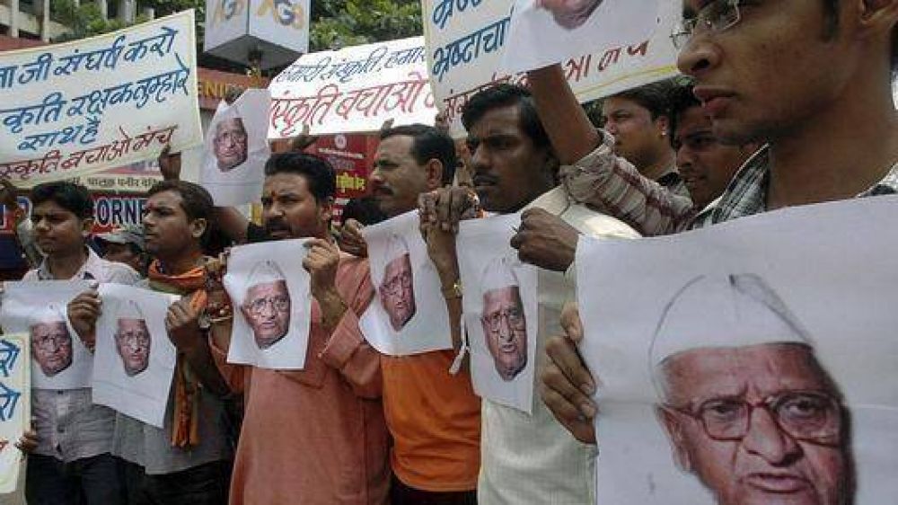 M�s de 1.000 detenidos en la India durante una protesta anticorrupci�n
