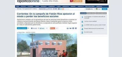 Medios de Buenos Aires culpan a Fabi�n R�os por el voto miedo a los k en Corrientes