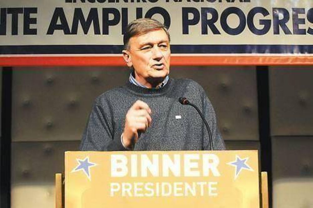 Entusiasmado por la chance de quedar segundo, Binner relanz� su campa�a