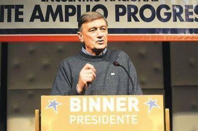 Entusiasmado por la chance de quedar segundo, Binner relanz� su campa�a