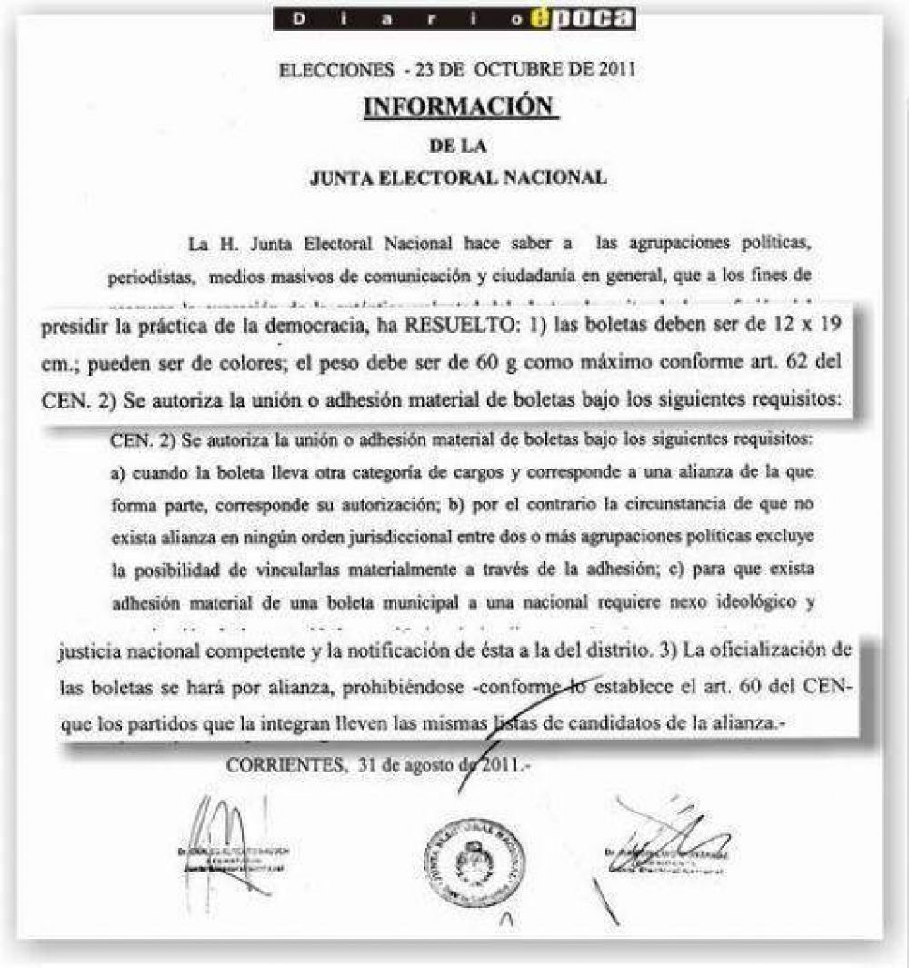 Las boletas para concejales podr�n ir en colores y con la foto de los candidatos