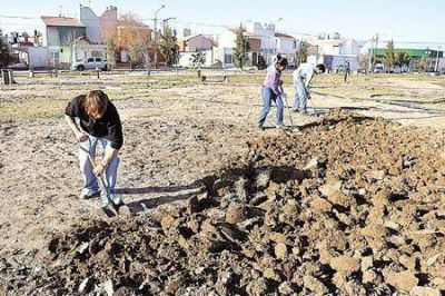 Embellecimiento de plazas en Trelew
