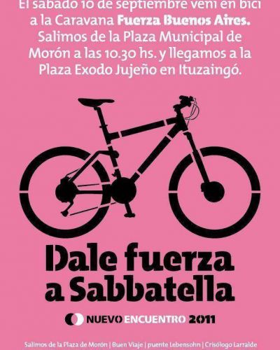 Sabbatella encabezar� una caravana de bicicletas como s�mbolo del cambio