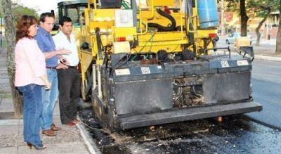 Camau recorri� obras de pavimentaci�n sobre costanera junto a candidatos a concejales del Frente para la Victoria