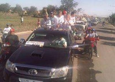 Caravana en el cierre de campa�a de Villa Mercedes