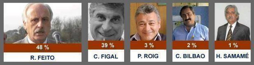 Amplio triunfo de Feito que se impuso con casi el 50% de los votos
