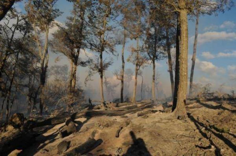 Aseguran que el fuego est� contenido dentro de las 50 hect�reas y esperan lluvias para este martes