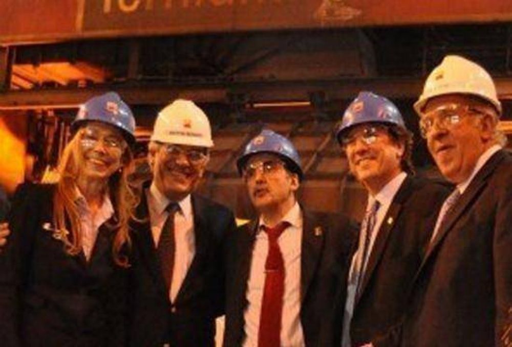 Boudou,Giorgi y Moreno visitaron planta de Siderar