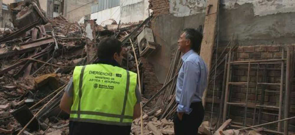 Macri anunci� que pagar�n "una vivienda equivalente" a los damnificados por el derrumbe