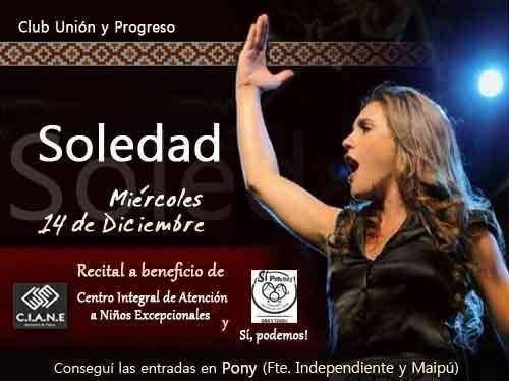 Soledad Pastorutti se presentar, a beneficio, en Tandil