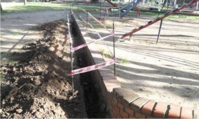 Comenzaron las tareas para la colocaci�n de nuevas luminarias en la Plaza Italia