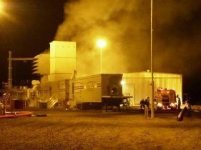 Una falla en un generador habr�a causado el incendio de la central t�rmica Bragado